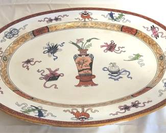 53x - Large Minton Woodseat England Oval Platter 19 x 15
