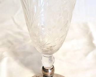 29 - Sterling Base Glass - 6.5" tall
