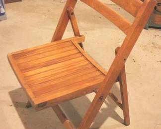490 - Wood Folding Chair - 37" x 19" x 18"