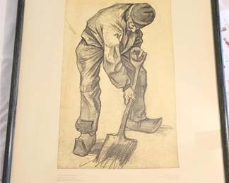 80 - Vincent Van Gogh The Peasant Framed Print 28.5" x 20.5"