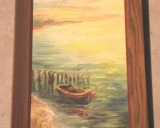 506 - Oil on Board - Signed - 23" x 13"