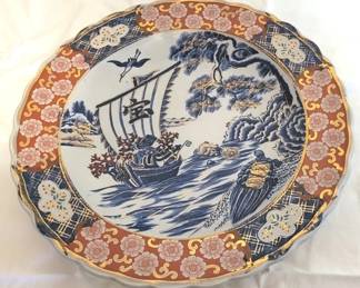 74x - Japanese Imari Takarabune Treasure Boat Plate 14" round