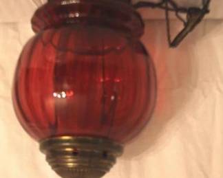 61 - Hanging Cranberry Light Fixture 12" Tall You are buying a used as-is electric/electronic item. We do not guarantee all components are present, and if it is not expressly stated, it is untested.