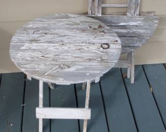 2 - 2 Folding Wood Tables - 18" x 18"