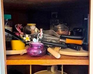 135 - Cabinet Lot Assorted Items