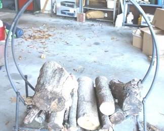 272 - Metal Log Holder w / Logs - 47" x 41"