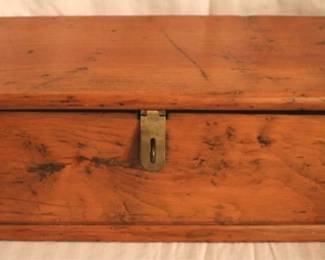88 - Vintage Wood Document Box - 5.5" x 16" x 6"
