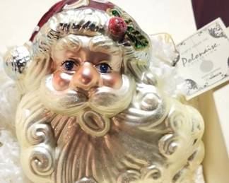 605 - Santa Glass Ornament, Polonaiswe Collectio 2.5 x 2.5