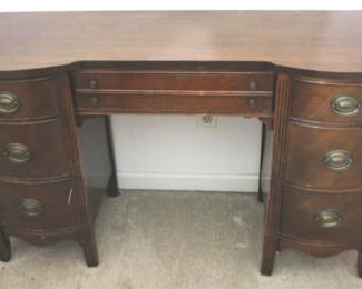 406 - Mahogany Bow Front Vanity 29" x 49" x 18"