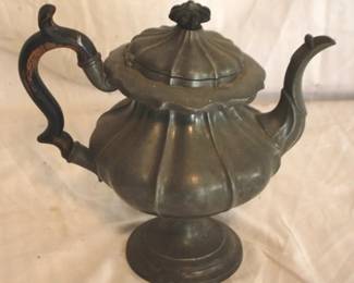 249 - Antique Metal Teapot - 10" Tall