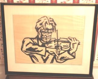 174 - Wolfgang Simon Framed Print Signed 30.4" x 24.5"