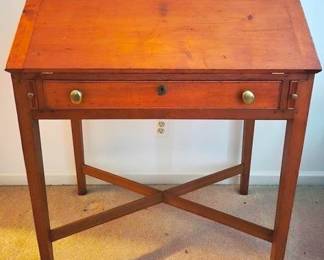 412 - Nice Early Pine Slant Front Desk 37" x 41.5" x 24"