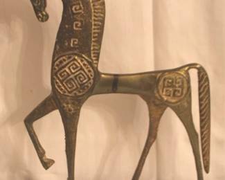 87 - Brass Tang Horse Figure - 10.5" Tall