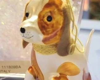 606 - Glass Dog Ornament, Gump's made in Italy