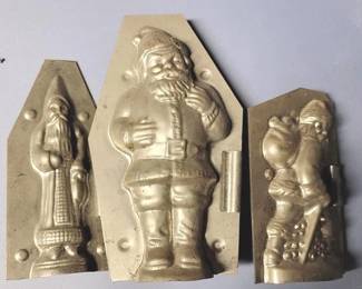 614 - Metal Chocolate Molds largest one is 7.5" tall