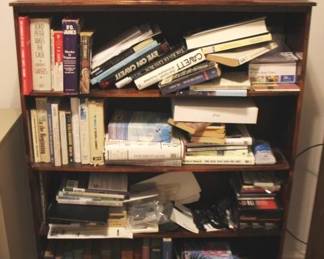 420 - Wood Book Shelf w / Books 45" x 34" x 9"