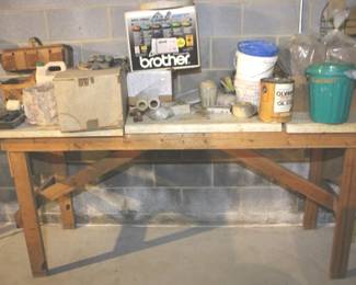 500 - Table w / Lot of Assorted Items - 37" x 82" x 37"