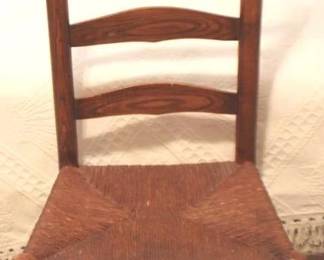 359 - Rush Seat Ladderback Chair - 33" x 16" x 14"