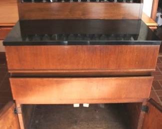 167 - Mid Century Bar / Server w/ Stemware 28" x 39" x 17"
