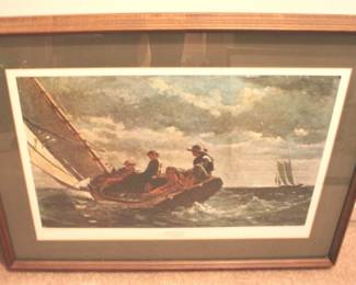 388 - Breezing Up by Winslow Homer Framed Print - 31.5 X 25"
