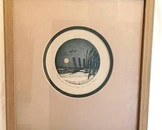 170 - Such Was The Summer Night #8/150 Framed Print Pencil Signed 12" x 13"