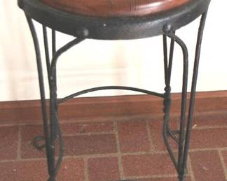 164 - Wood & Metal Stool 26" x 14"