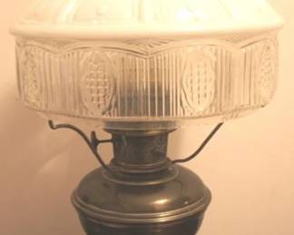 380 - Glass Shade Lamp - 22" Tall You are buying a used as-is electric/electronic item. We do not guarantee all components are present, and if it is not expressly stated, it is untested.