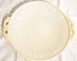26 - Belleek Handled Platter - 15" Round