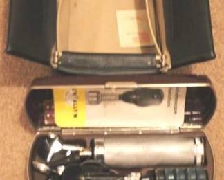 391 - Antique Doctors Tools w / Bag - 6" x 9" x 6"