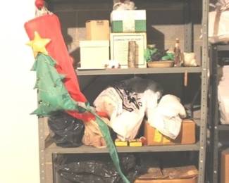 487 - Metal Shelf w / Contents - 69" x 30" x 18"