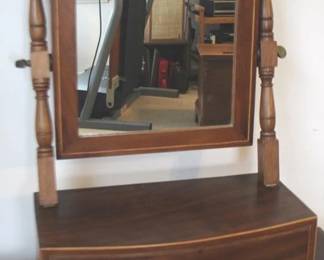 297 - One Drawer Inlaid Shaving Mirror 20" x 15" x 8"