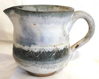 59x - Art Pottery Pitcher, signed 5.5" tall