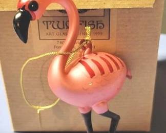 612 - Glass Flamingo Ornament