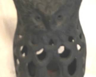 206 - Cast Iron Owl Candle Holder 11.5" Tall