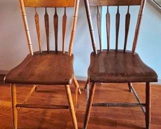 152 - Vintage Pair Arrowback Chairs 16" x 17" x 36"