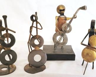 161x - Nuts & Bolts Cello Player Figures tallest one is 5.5" tall