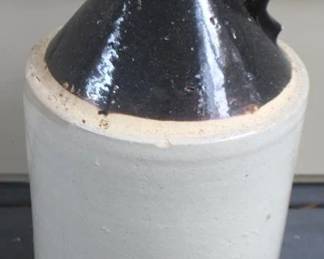 15 - Brown & White Stoneware Jug - 12" x 7"