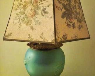 1175 - Vintage Blue Glass Electric Lamp 26" You are buying a used as-is electric/electronic item. We do not guarantee all components are present, and if it is not expressly stated, it is untested.