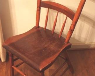 38 - Primitive Plank Bottom Chair 33" x 15" x 17"