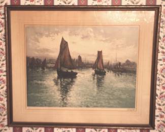 36 - Nautical Artwork Pencil Signed & Numbered 26" x 31"