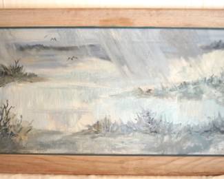 244 - Oil on Canvas Painting, 1972 - Signed 34" x 18.5"