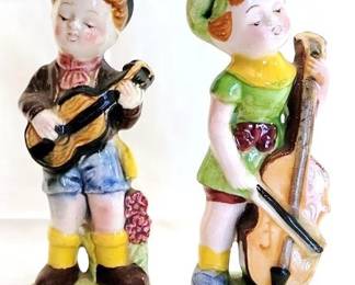 162x - Japan Cello Player Figurines, 7" tall