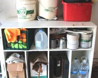 266 - Painted Shelf w / Contents 48" x 22" x 37"