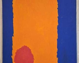 245 - Mid-Century Framed Acrylic on Canvas 36.5" x 24.5"