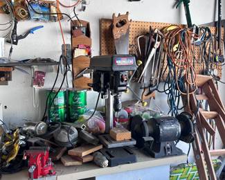 Drill press.  Tools. Hardware.