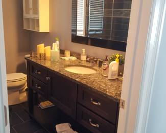 Updated bath vanity; vanity mirror