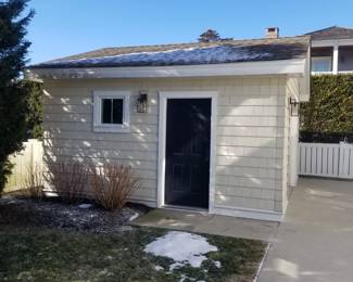 Entry door; exterior light