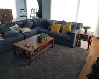 Crate & Barrel blue 4-piece sectional sofa (sorry, owner keeping coffee table & end table)