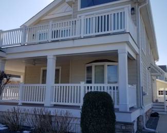 Extensive amount of vinyl railing and Trex decking