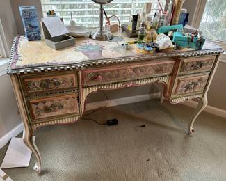 Handpainted vanity or desk, shabby chic